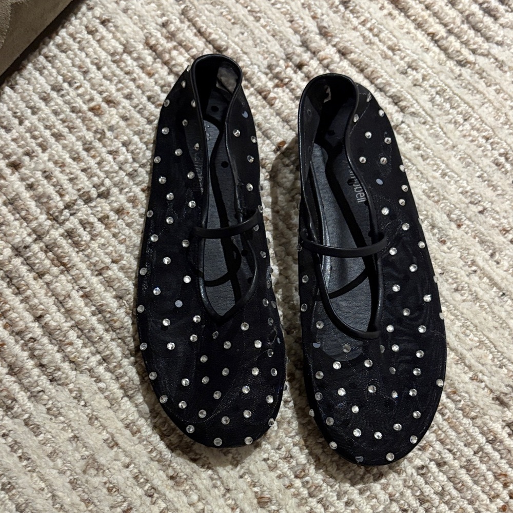 Jeffery Campbell Black Rhinestone Women's Flats